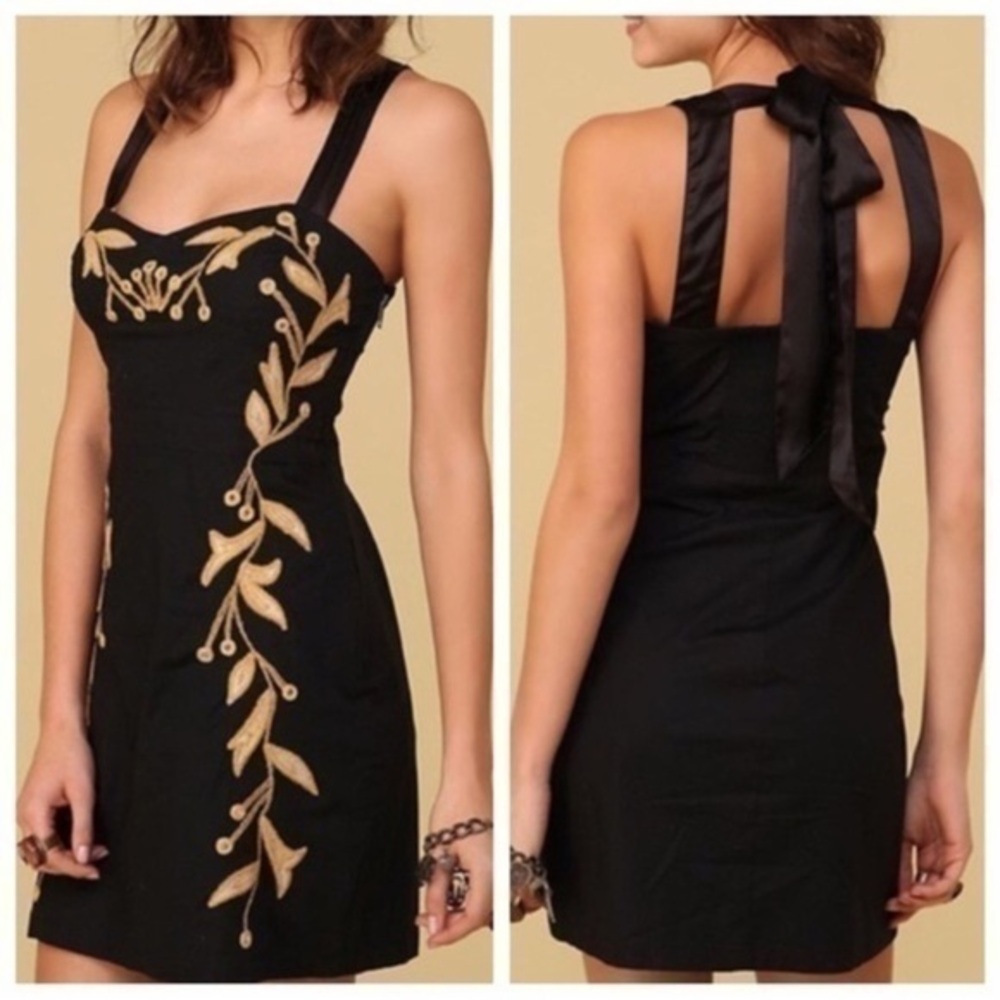 Free People Leaf Motiff Mini Dress - Picture 1 of 15